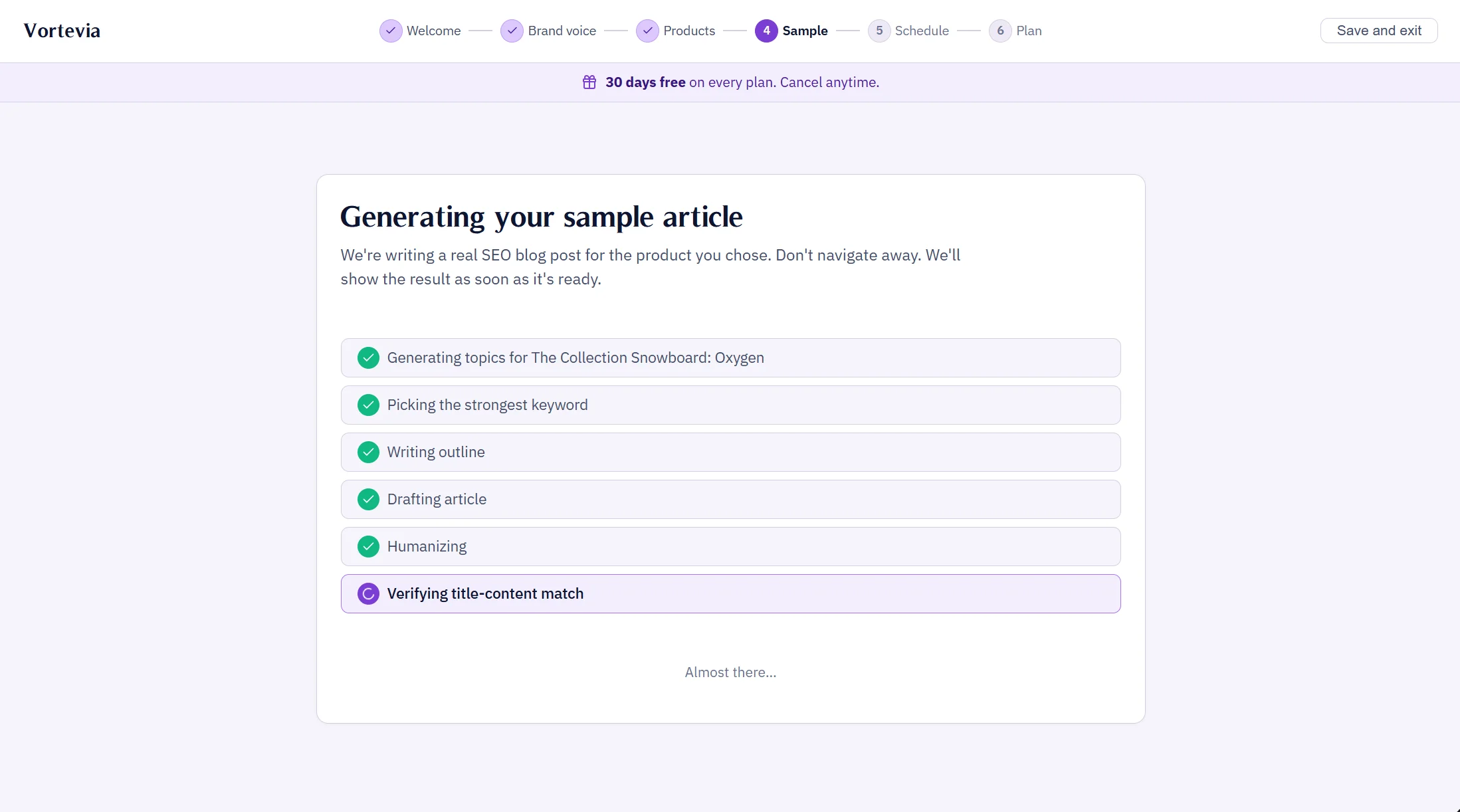 Completed pipeline stages with verified checkmarks and humanization pass