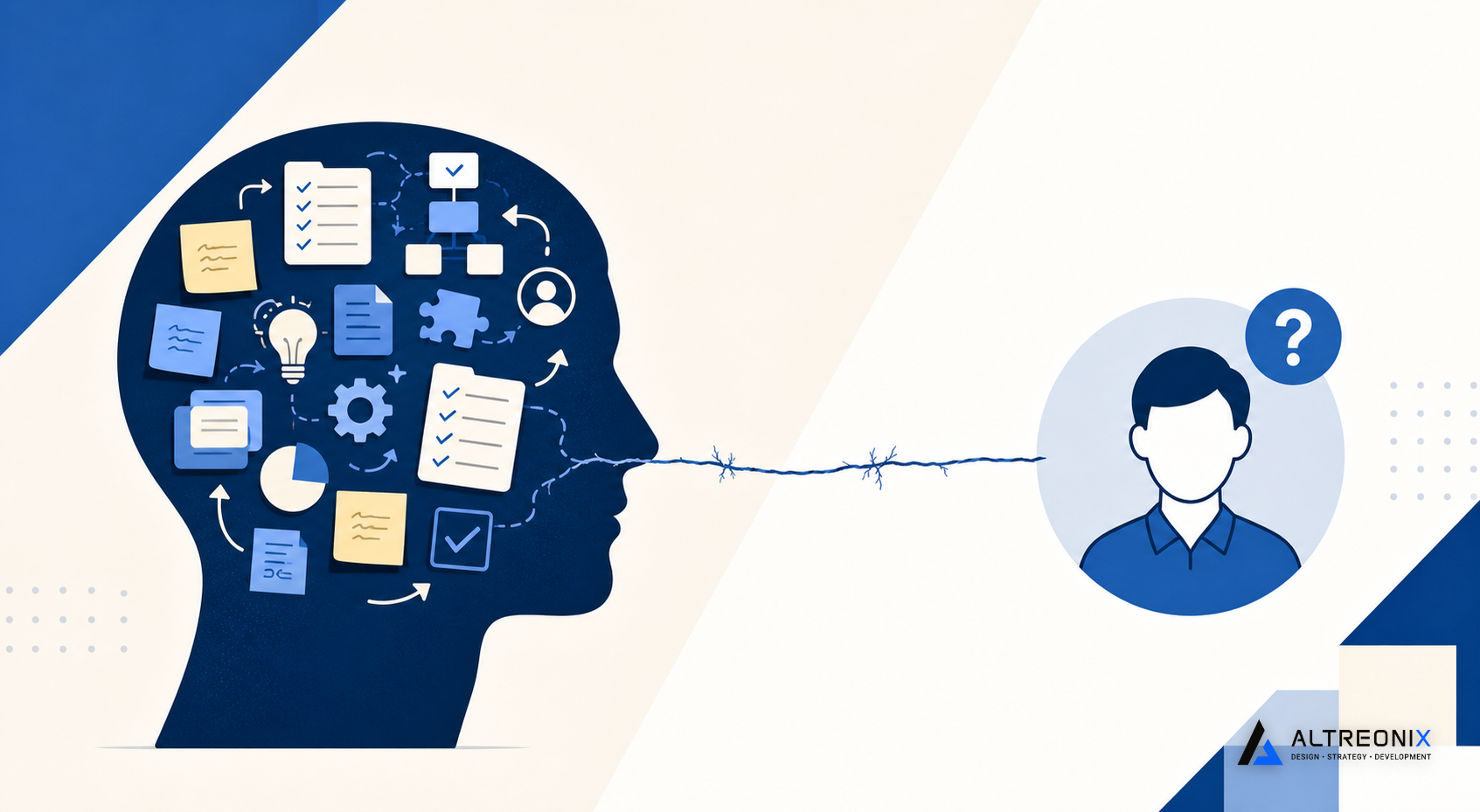 Illustration of onboarding knowledge trapped inside one person's head instead of a documented system